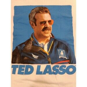 ted lasso white tshirt medium unisex adult one hundred percent cotton